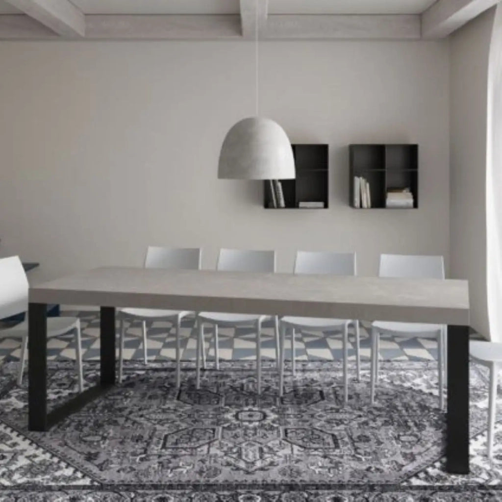 Tavolo allungabile 140/400x90 cm Tecno Premium cashmere gambe antracite