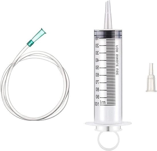 Spruzzatore plastico grande con 1 gomito - liquido per motori liquido per alimentazione bestiame esperimenti uso industriale - 100 ml.
