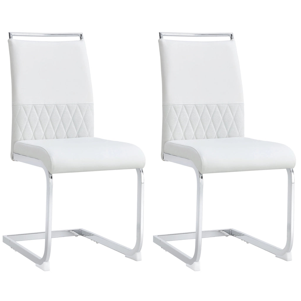SEDIA Set da 2 pezzi con schienale ergonomico, metallo, bianco
