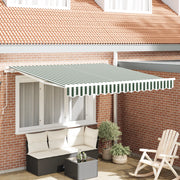 Tenda Retrattile Manuale  Verde e Bianca 300x250 cm