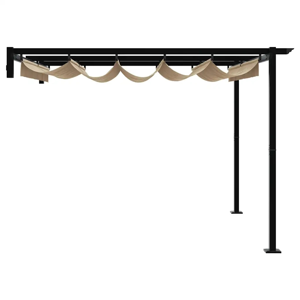 vidaXL Gazebo a Muro Talpa Acciaio