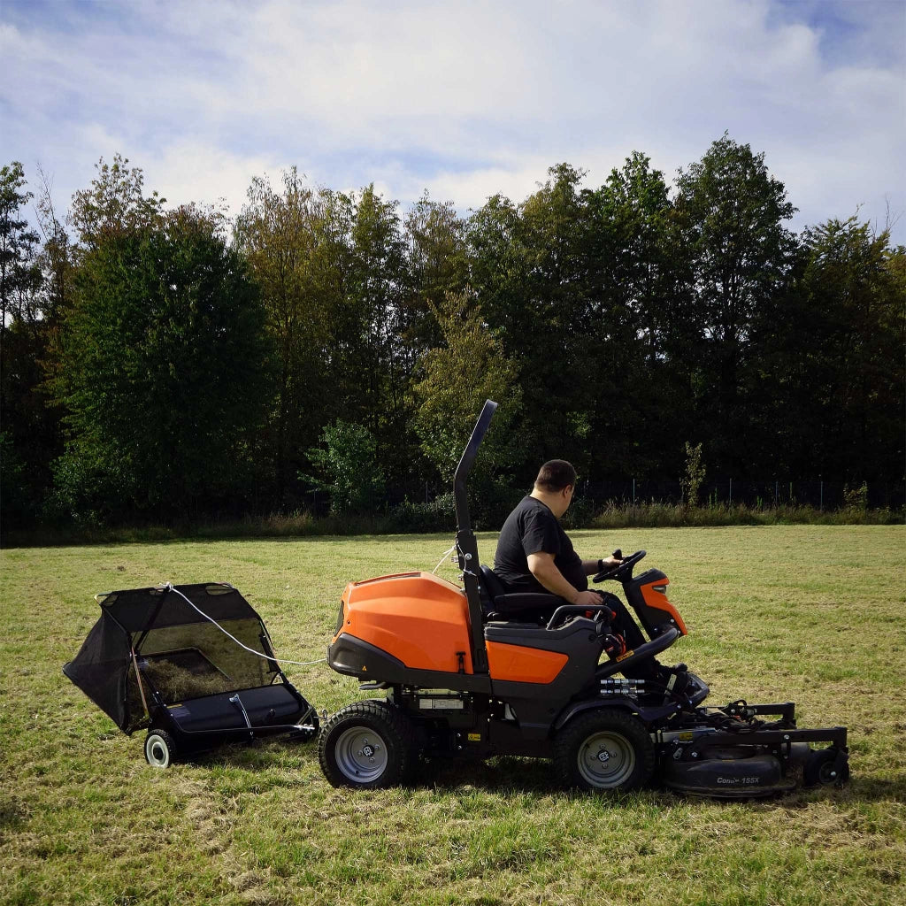 Spazzatrice trainata da prato per trattorini 96cm di larghezza Ruote in gomma da 254x40mm