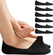 Sokke per donna, calze senza visibilità per flats e loafers con antiscivolo e imbottitura soffice, 6 paia (unico taglia)