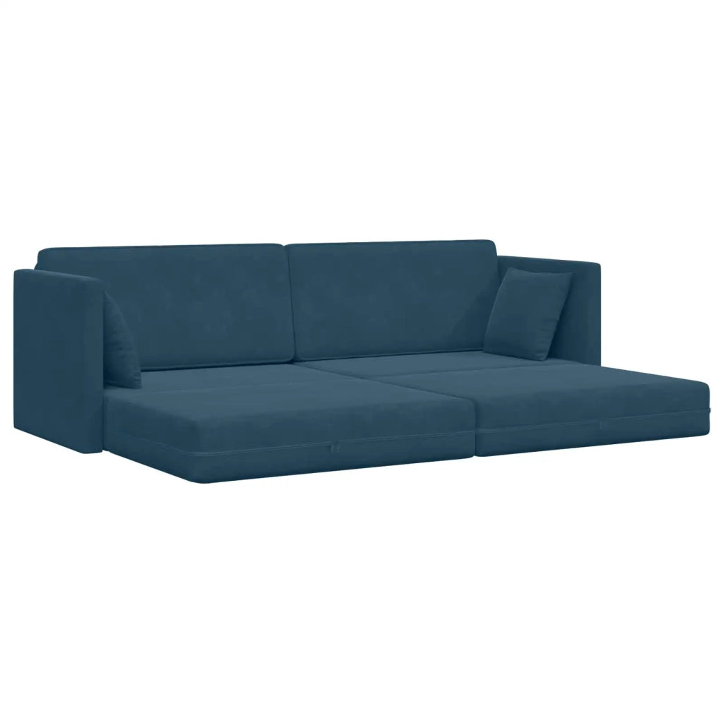 Divano-letto da pavimento Blu 213 x 70 x 77 cm Velluto 4106725