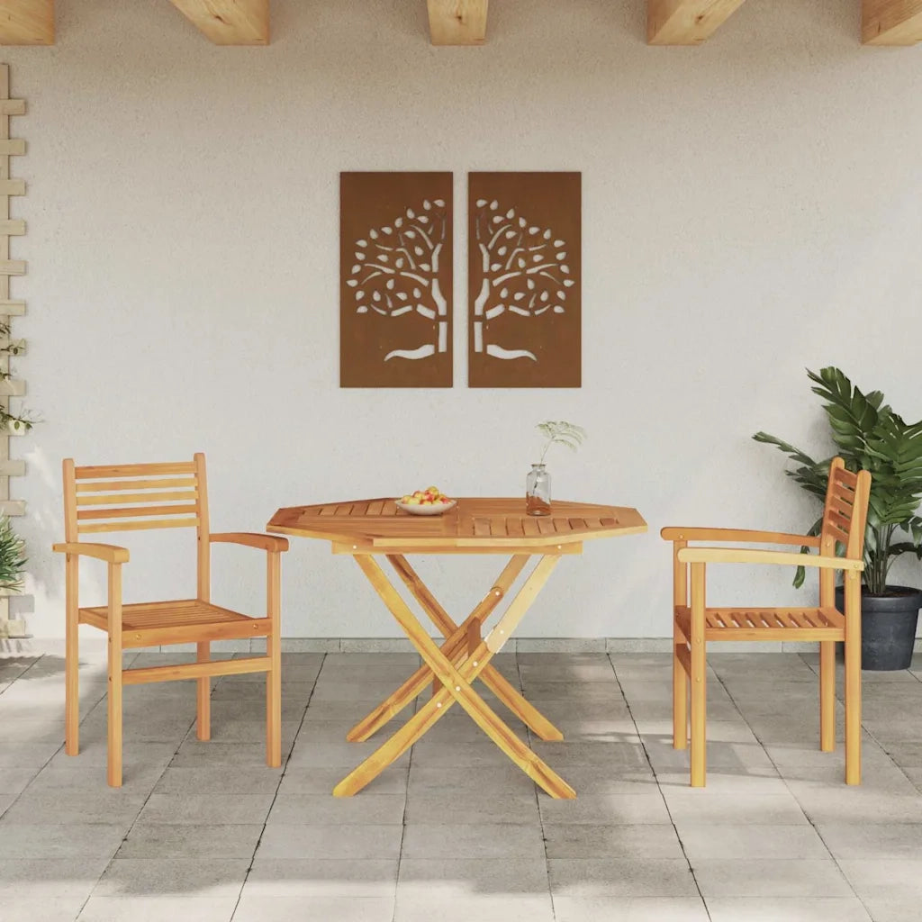 Sedia 2 pcs Marrone 56 x 55 x 90.5 cm Legno di teak solido 42002314