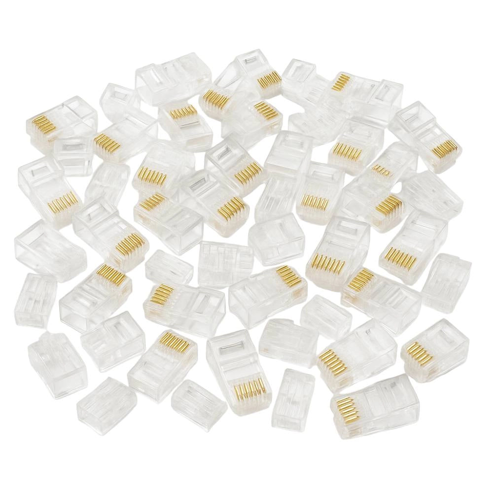 Plug rj45 utp cat6 8p8c trasparente – confezione da 100 pezzi