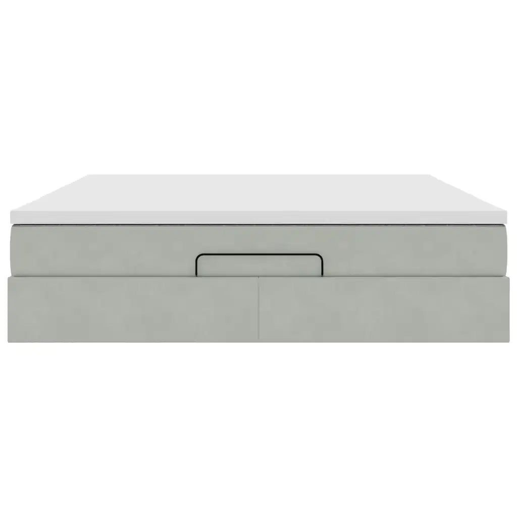Struttura Letto Pouf con Materasso 180x200 cm in Velluto 3311201