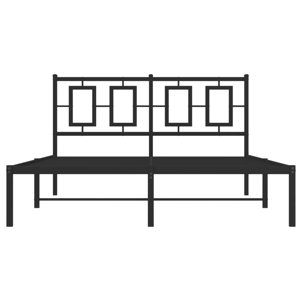 Giroletto con Testiera in Metallo Nero 140x200 cm 374242
