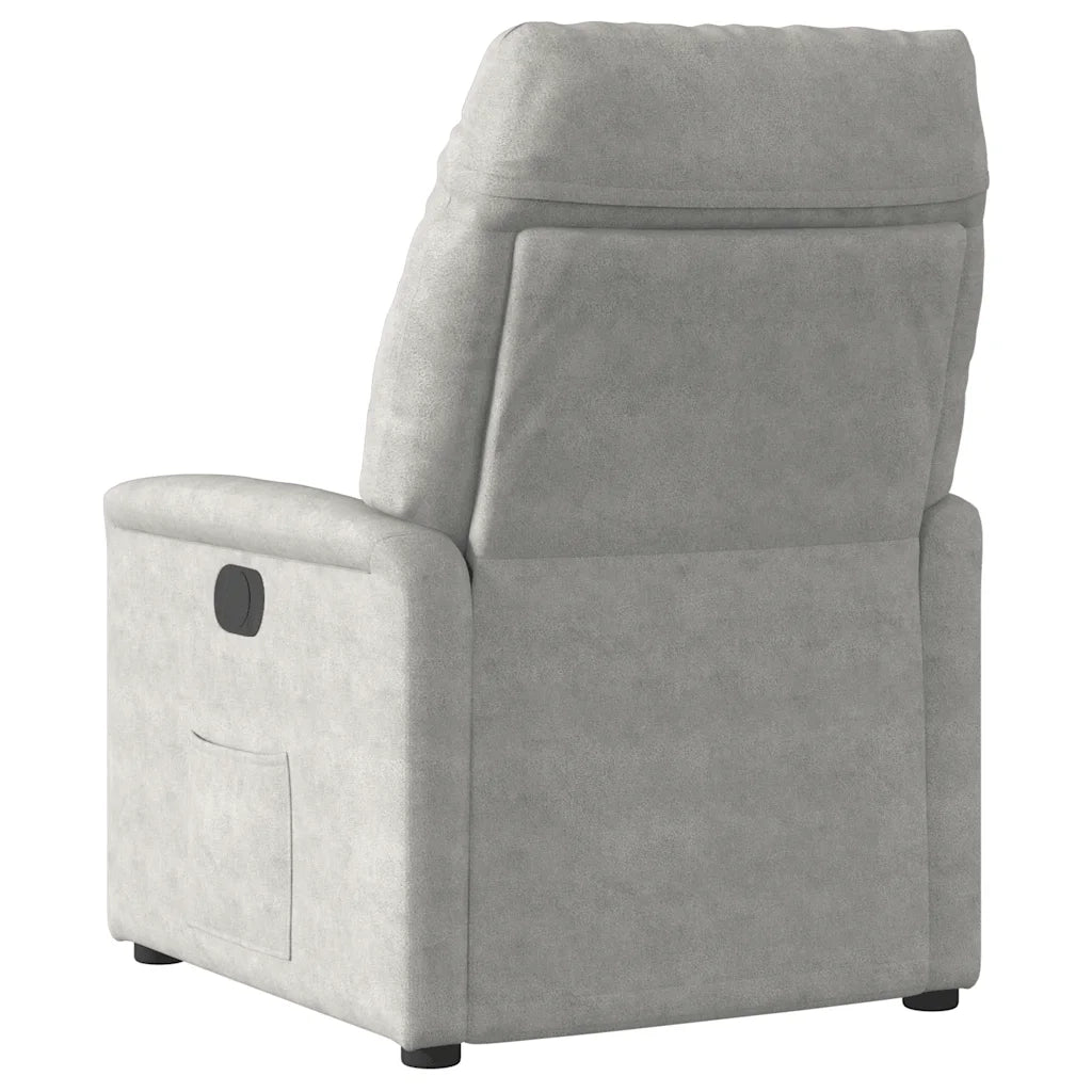 Divano Sedia-Poltrona Reclinante Massaggi Elettrica Grigio Chiaro Microfibra 744541
