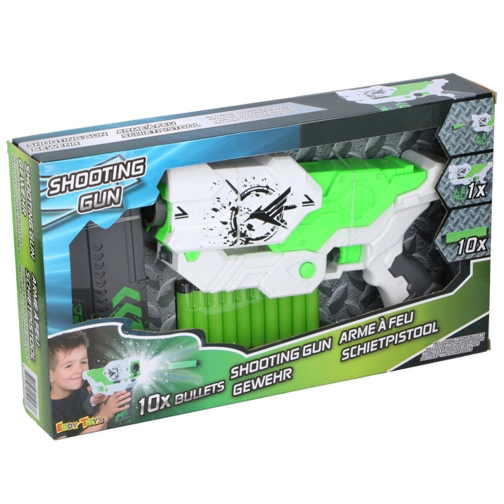 Trade Shop - Pistola Giocattolo Per Bambini 10 Colpi Munizioni In Gomma 27cm Gioco Bambino -