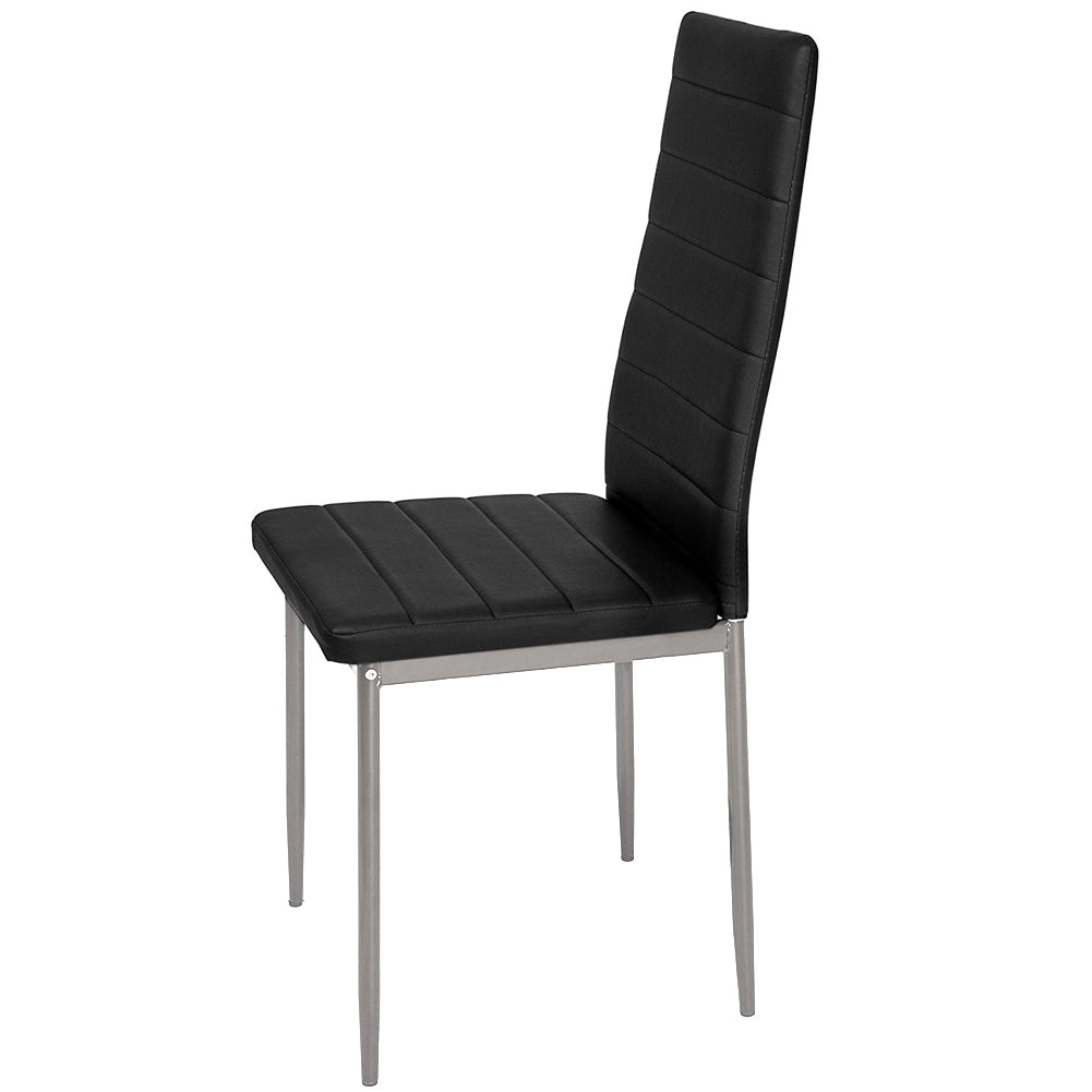 Set 4 Sedie Moderne sala Pranzo Salotto Cucina Seduta Imbottita Ecopelle Nero