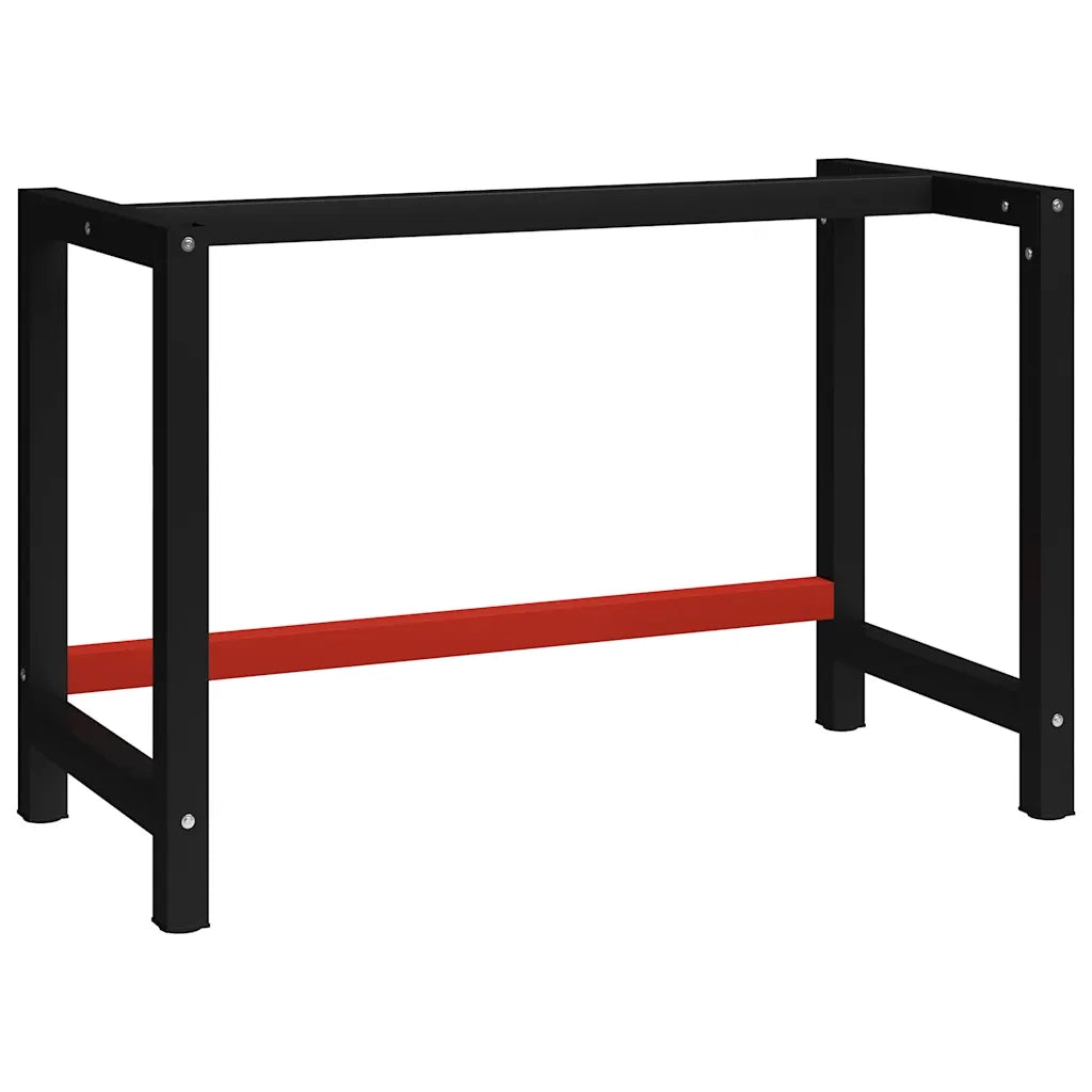 Telaio per Banco da Lavoro in Metallo 120x57x79 cm Nero e Rosso 147928