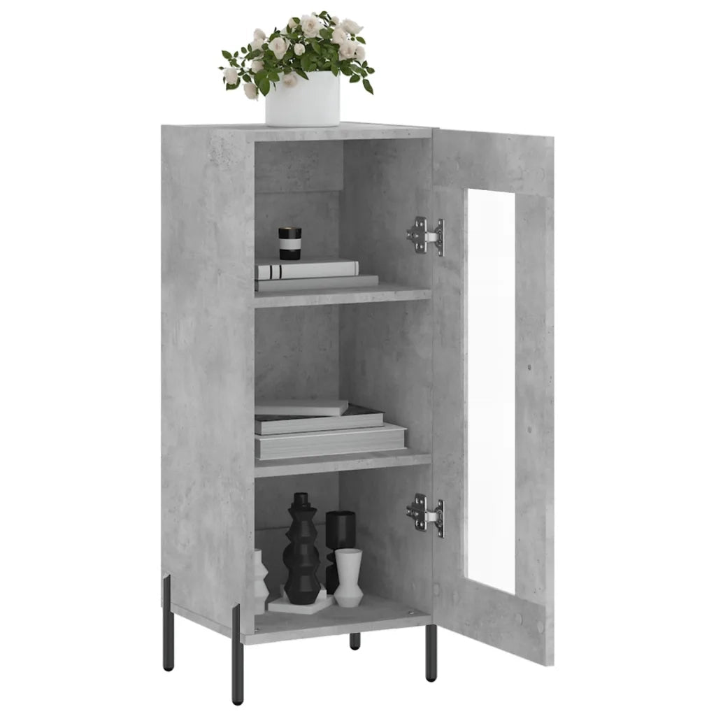 Credenza Grigio Cemento 34,5x34x90 cm in Legno Multistrato 828808