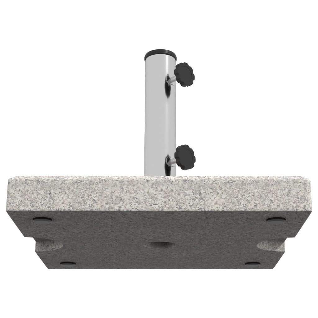 Base per Ombrellone da Giardino 25kg 38x38x38 cm in Granito e Acciaio Inox Grigia