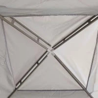 Pergola da Giardino 3L x 3l m con 4 Zanzariere Rimovibili, Tetto a Doppio Strato, Grigio