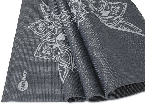 Mat antislip per yoga con allineamento mandala - materiale ecosostenibile - 4 mm - ultra leggero - pilates yoga stretching - allenamento domestico - fitness generale