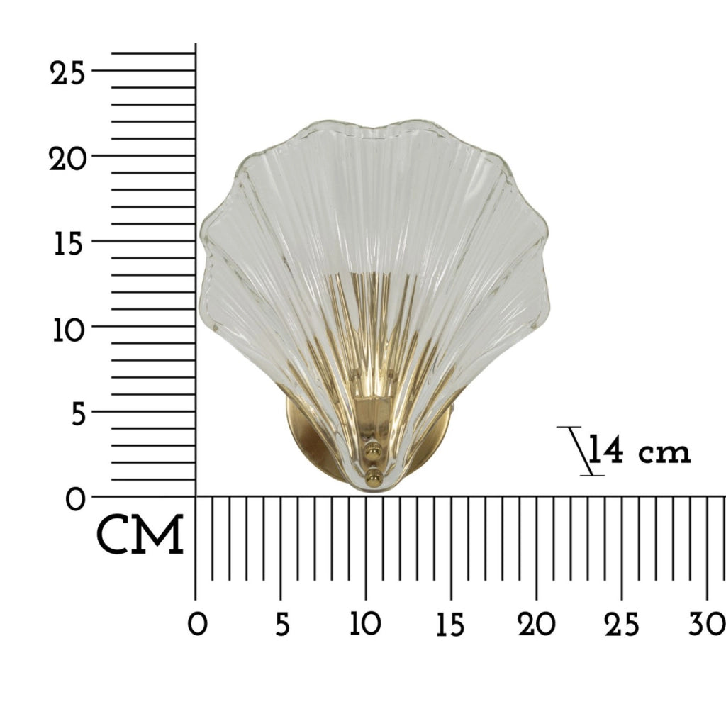 Lampada a Parete Conchiglia, Oro, Metallo, 20x14x22 cm