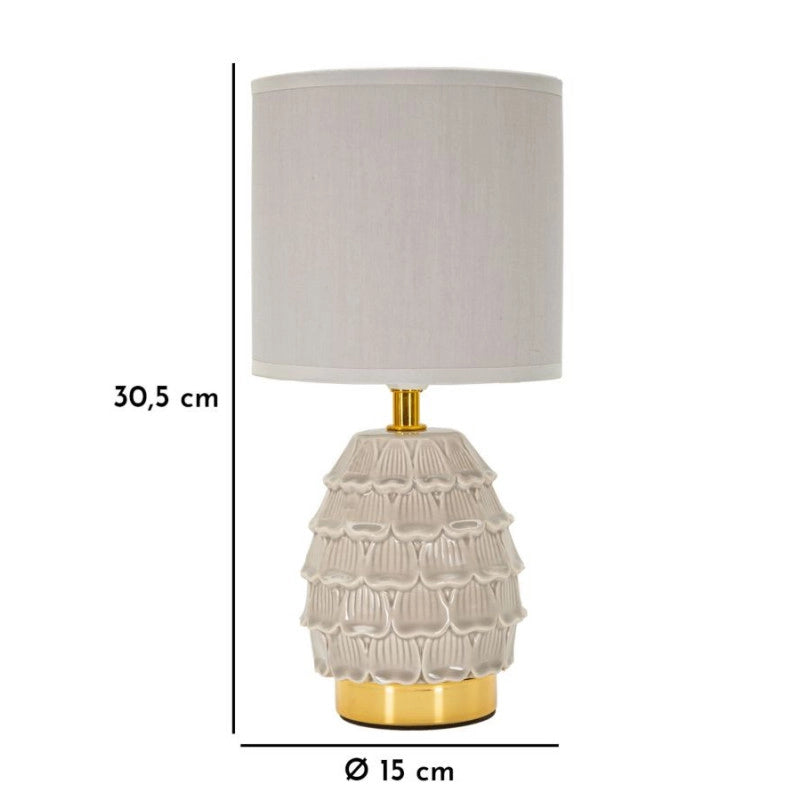 Lampadelle A Da Comodino Pigny Grigia cm ø 15x30,5