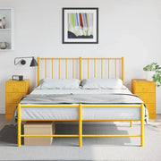 Comodini 2 pz-Set di 2 Tavolino da notte Giallo Senape 34,5x39x62 cm in Acciaio