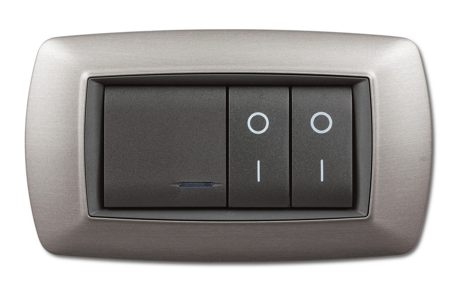 placca life mod. living plast.acciaio satinato 4 posti cod:ferx.93694