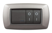 placca life mod. living plast.acciaio satinato 4 posti cod:ferx.93694