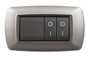 placca life mod. living plast.acciaio satinato 4 posti cod:ferx.93694