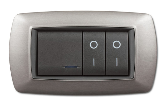 placca life mod. living plast.acciaio satinato 4 posti cod:ferx.93694