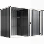 Capanno Box da Giardino 231x125x162 cm Porta Bloccabile in Acciaio Zincato Grigio