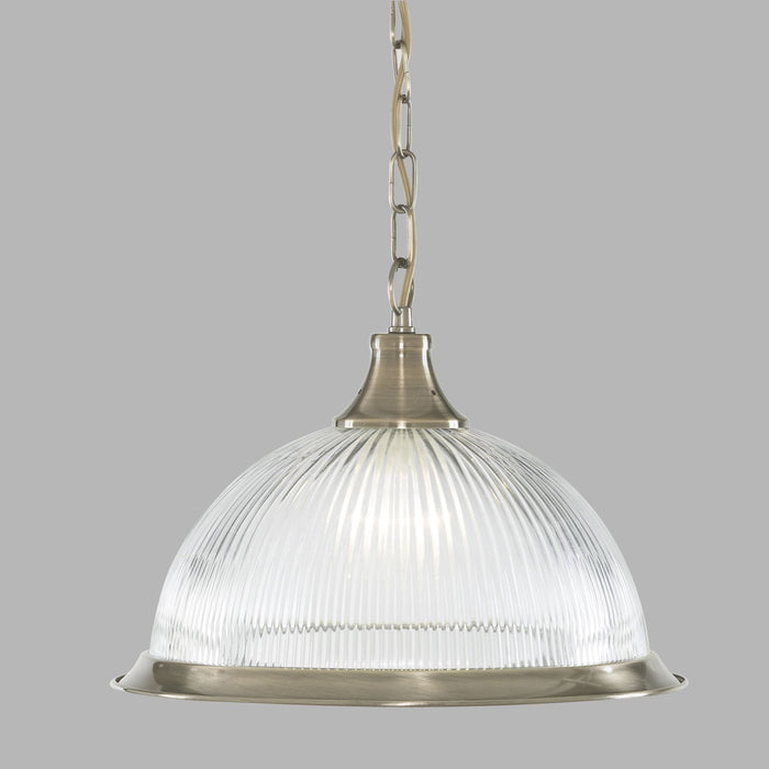 Sospensione Contemporanea Americano Acciaio Ottone Vetro 1 Luce E27