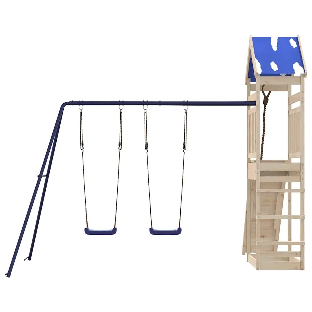Set da Gioco da Esterno in Legno Massello di Pino