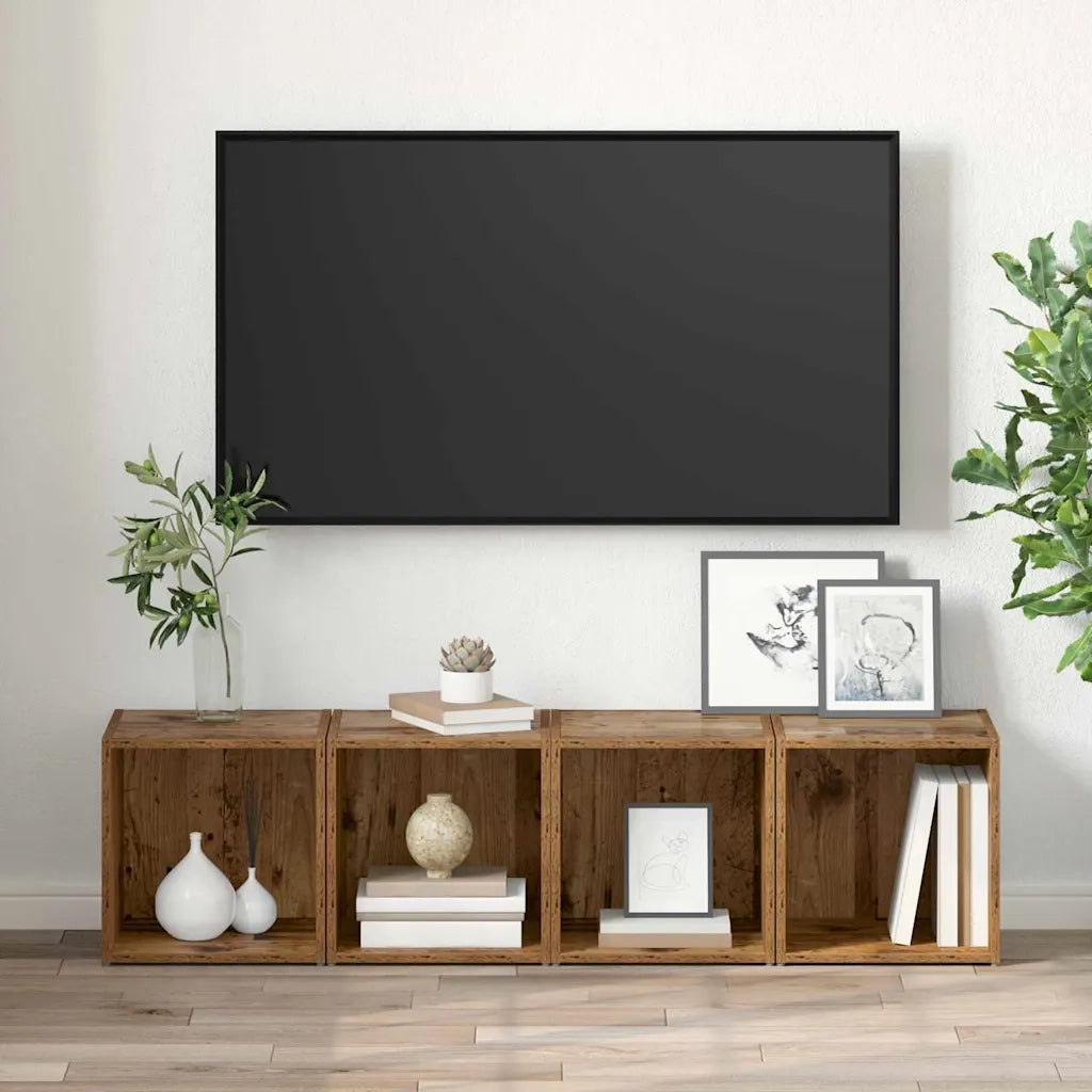 vidaXL Mobile TV 2 pcs Marrone 37 x 35 x 37 cm Legno multistrato