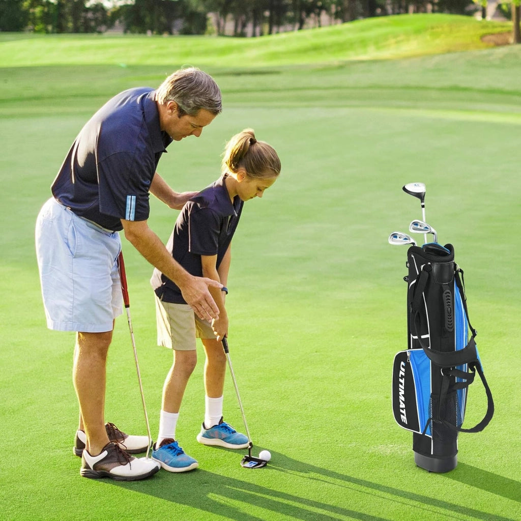 Set di Mazze da Golf per Bambini 8-10 Anni, con Legno da Fairway 3, Ferri 7 e 9, Putter, Coprimazze, Sacca da Golf, Perfetto per Bambini e Bambine