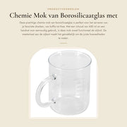 Bicchiere 450 ml - Ciotola chimica - Vaso di laboratorio - Manico - Scala di misura - Progettazione trasparente - Bicchiere di precisione