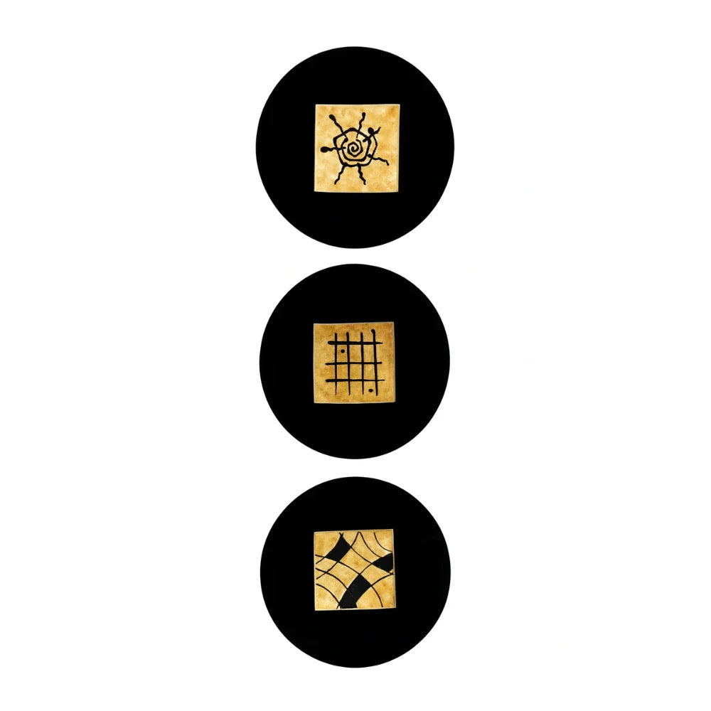 Set di 3 piatti decorativi da parete Tris in legno design moderno | Duzzle