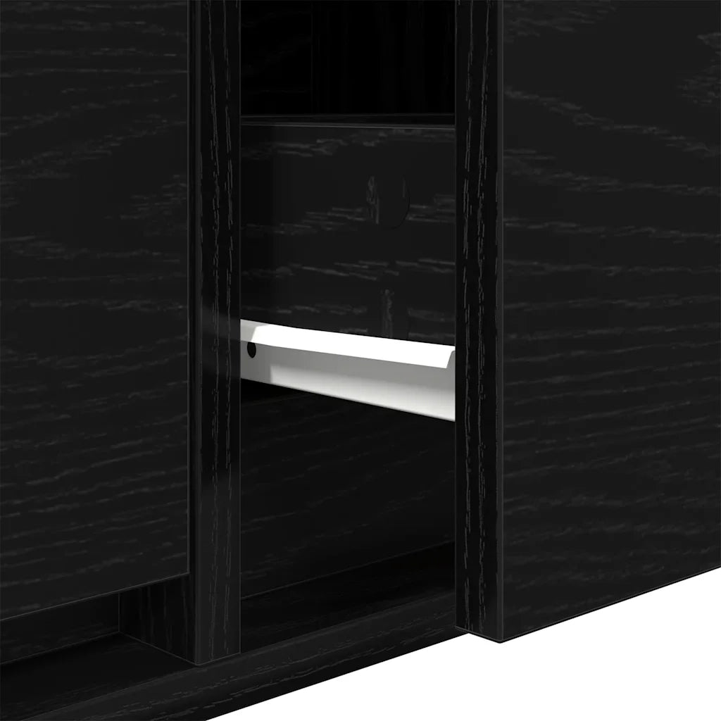 Mobile Porta TV Rovere Nero 60x31x25,5 cm in Legno Multistrato 861492