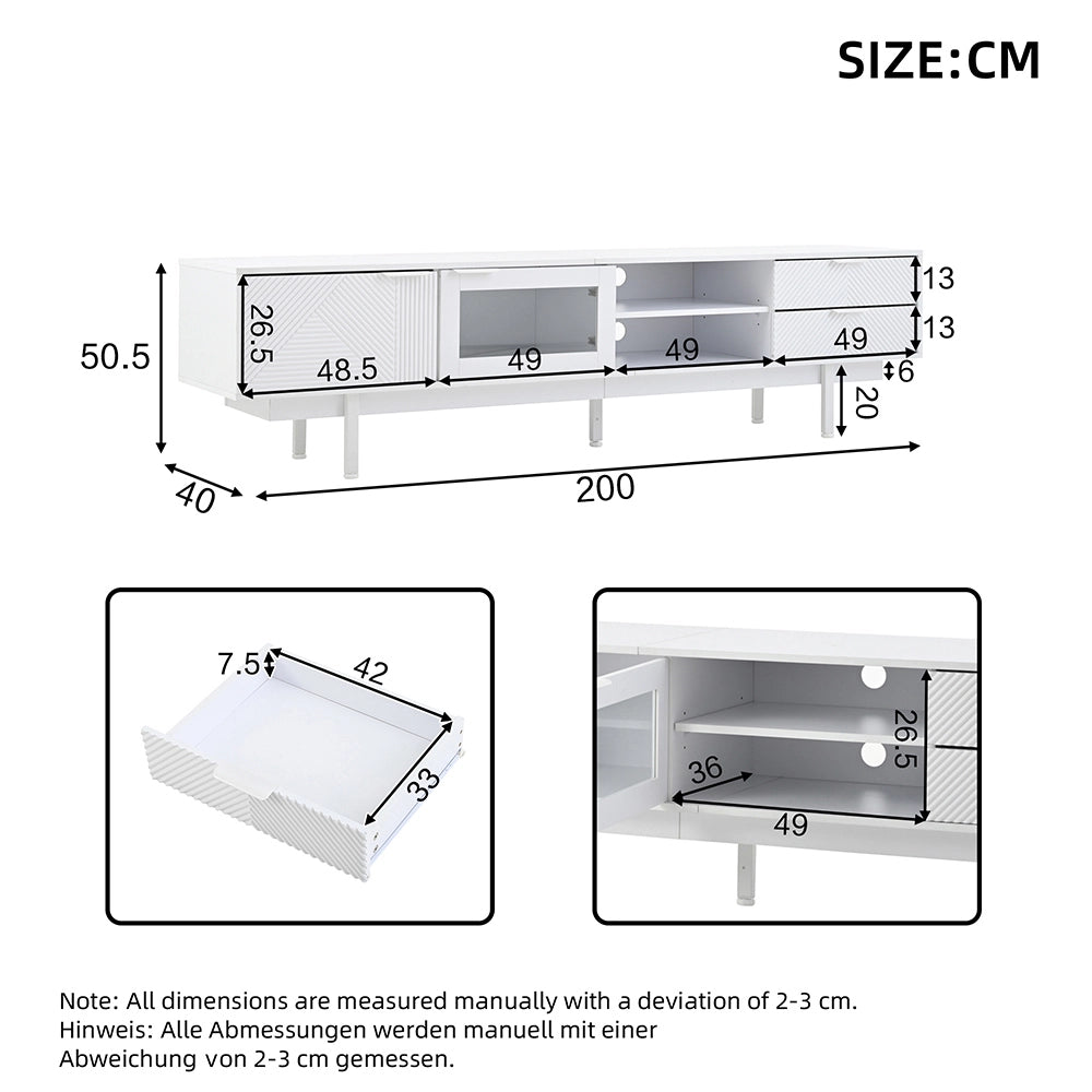 Mobile TV - Xylo - 200x40x50.5 cm 2 ante bianco