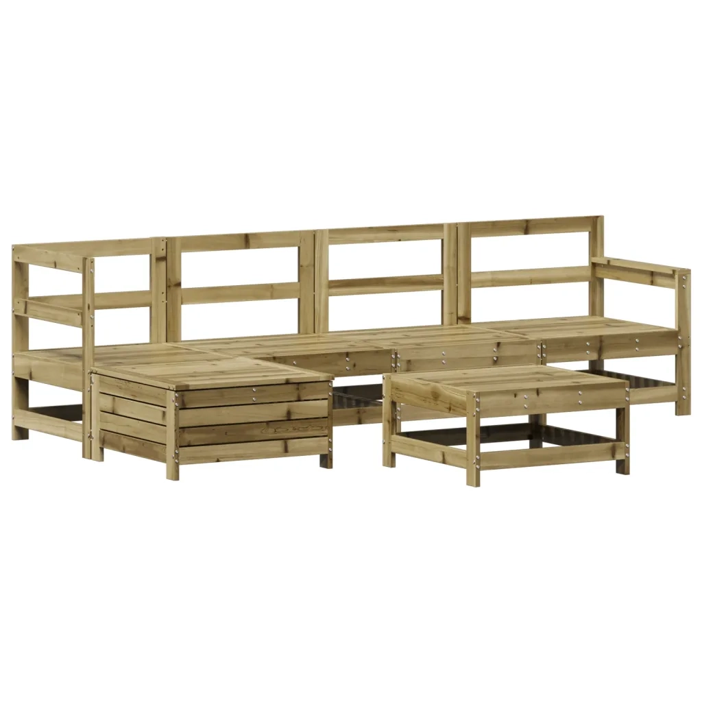 Set Divani da Giardino 6 pz in Legno Impregnato di Pino 3250927