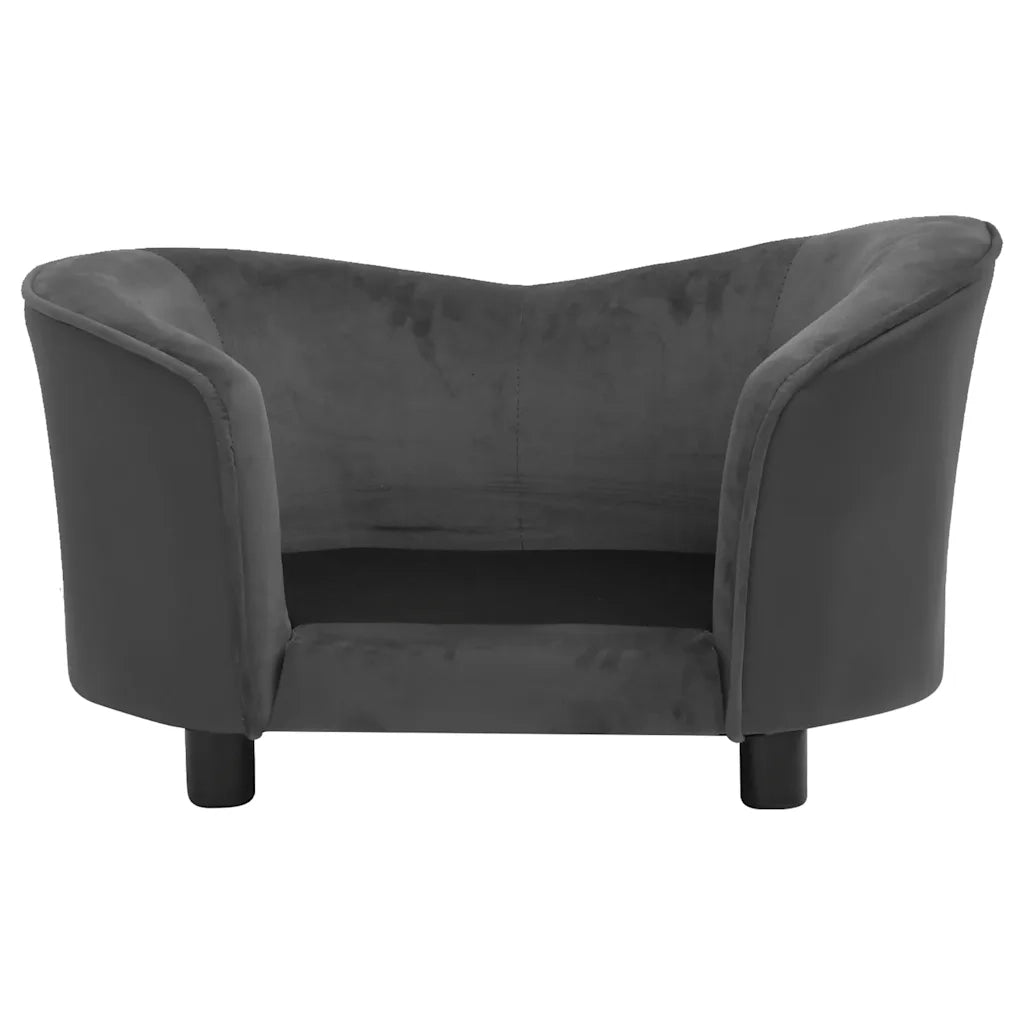 Divano per Cani Grigio Scuro 69x49x40 cm in Peluche e Similpelle 171033