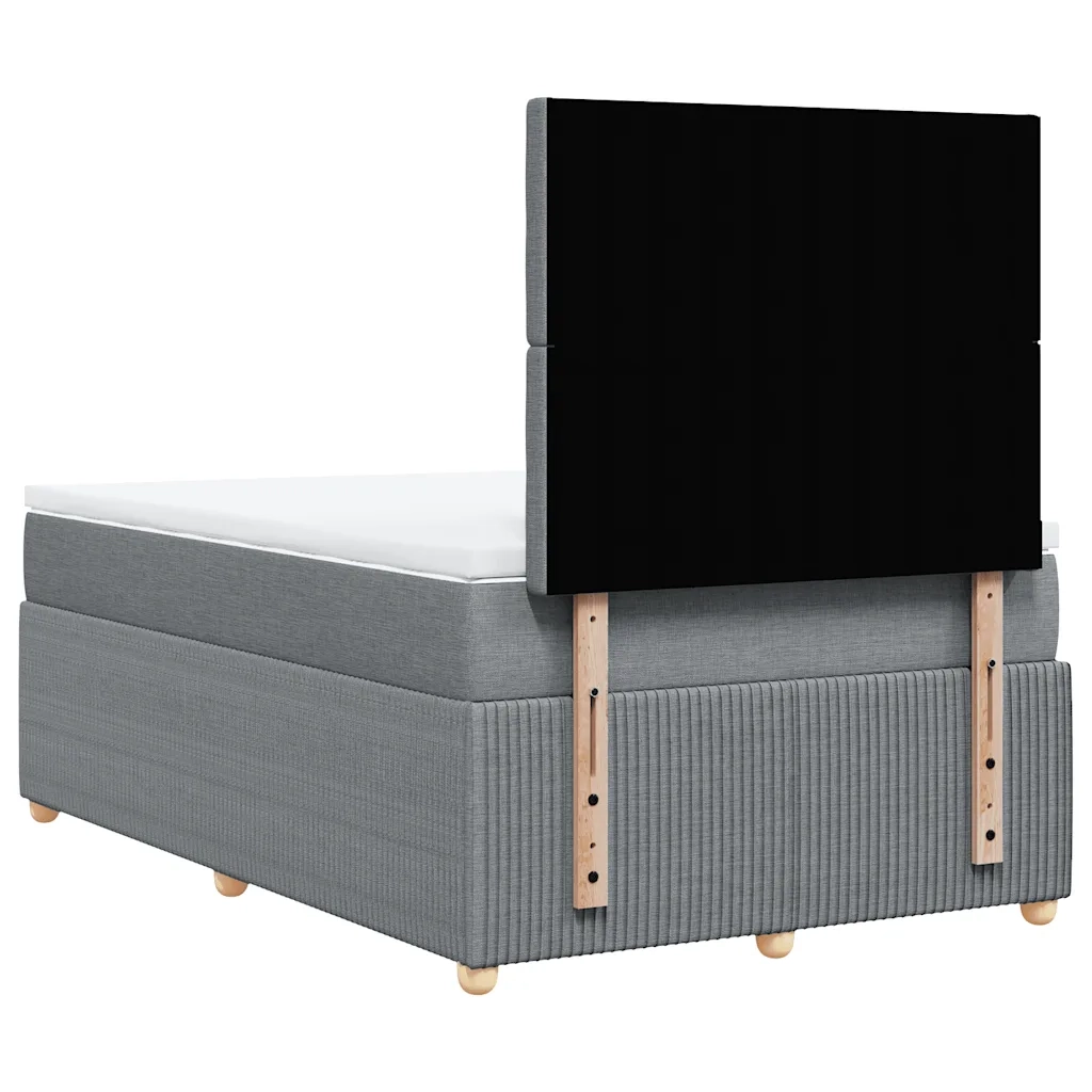 Giroletto a Molle con Materasso Grigio Chiaro 120x200cm Tessuto