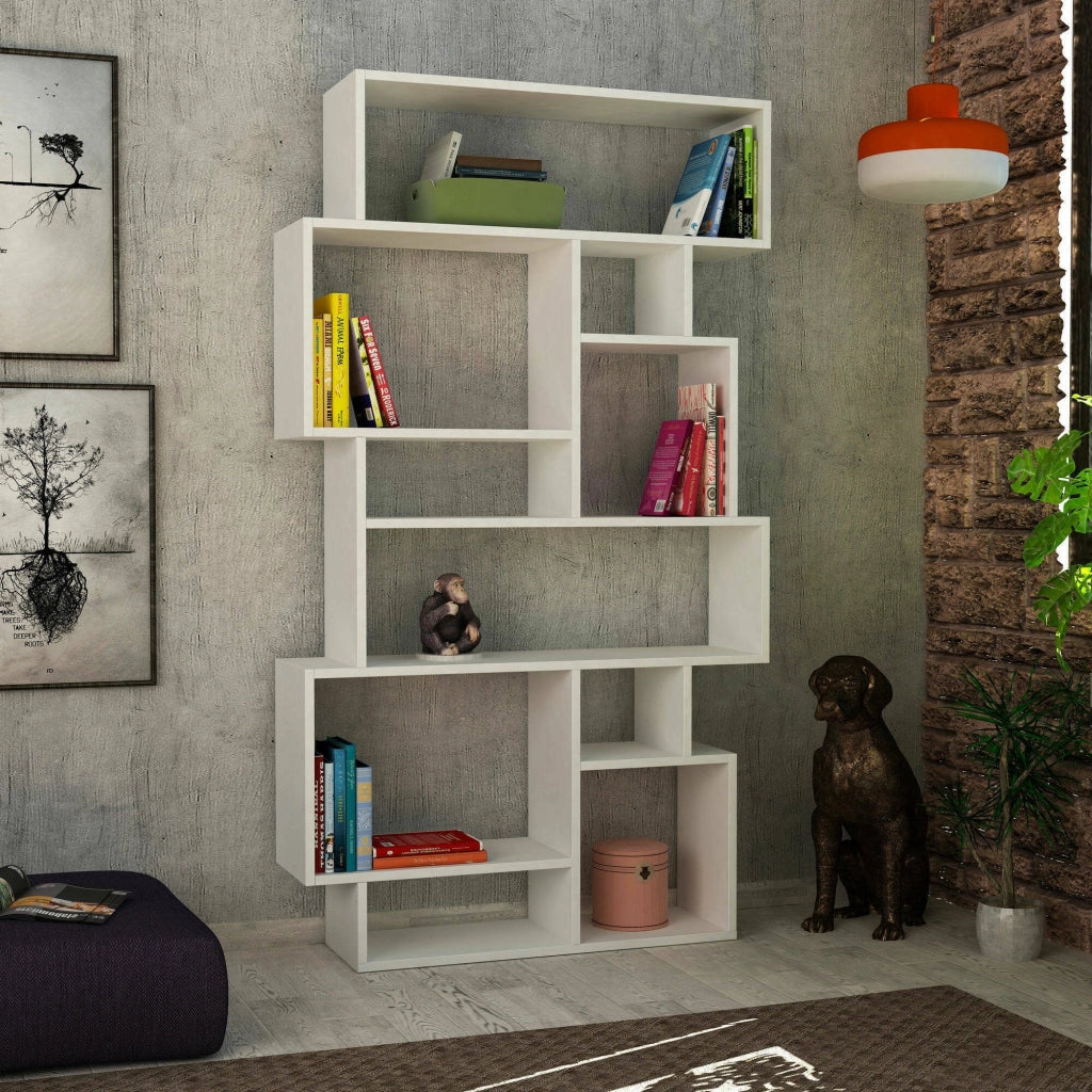 Biblioteca Dominique, Libreria 8 Ripiani, 96x26x169h cm Bianco