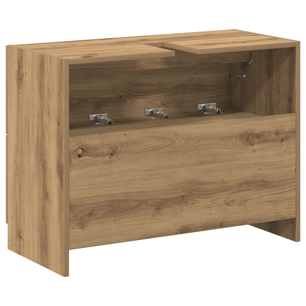 Mobile da Lavabo Rovere Artigianale 78x37x59 cm Legno Ingegnerizzato