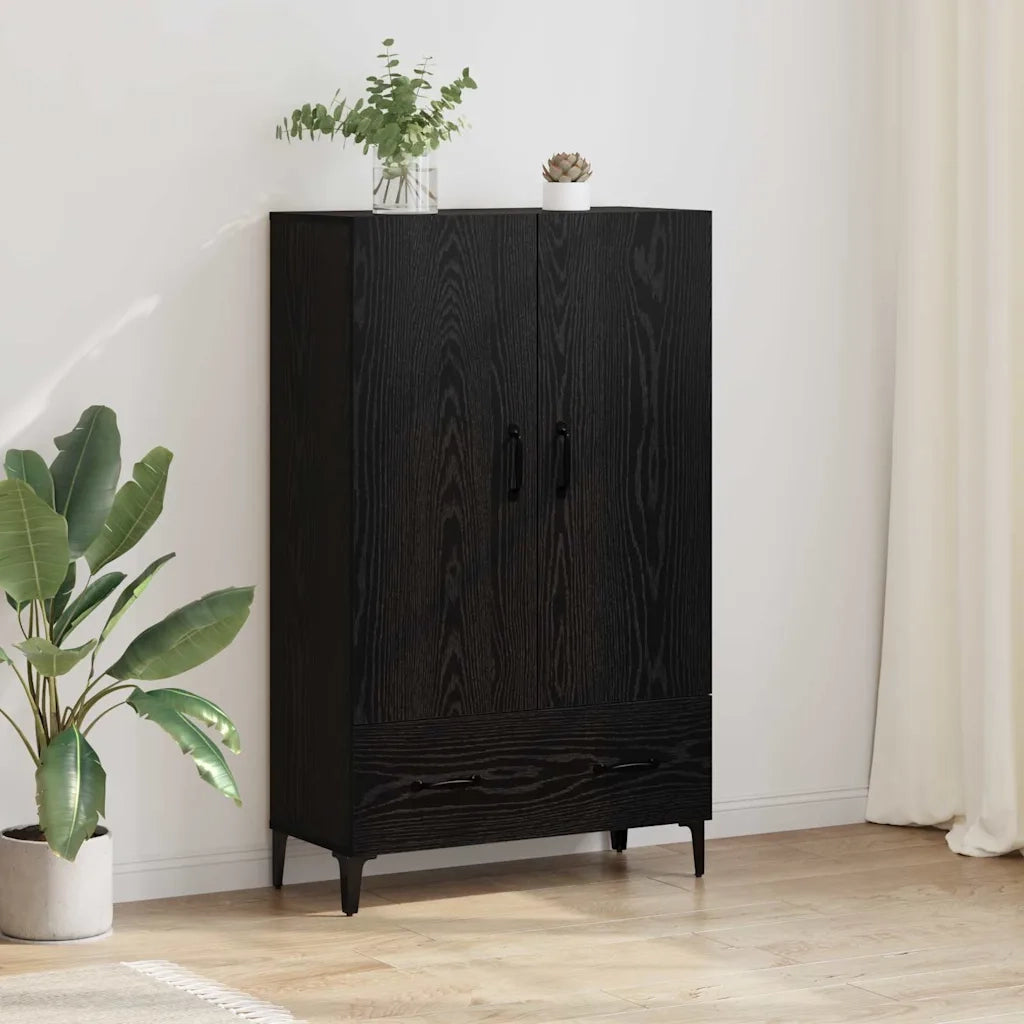 Credenza con Cassetto-Buffet-Armadio da cucina Rovere Nero 70 x 31 x 115 cm 169970