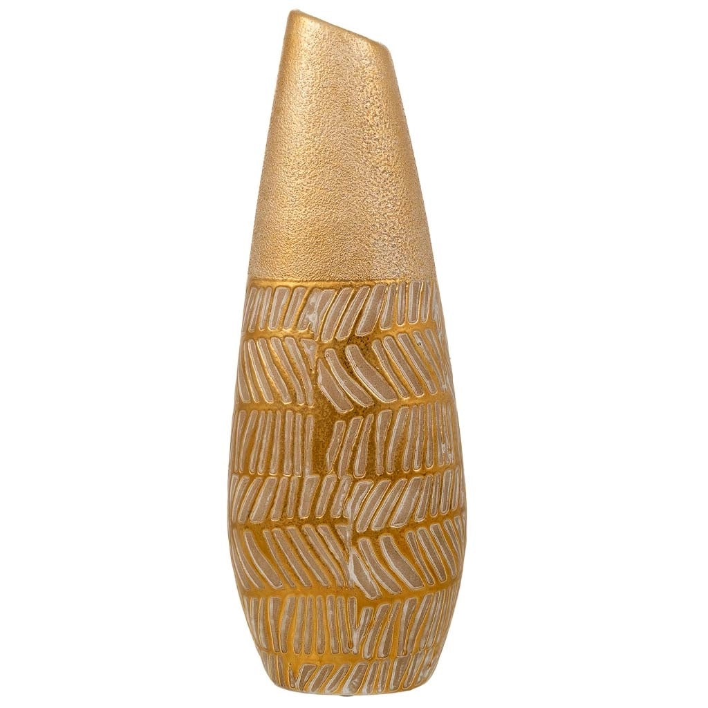 Vaso in ceramica dorata 12x7x35h