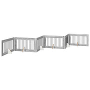 Cancello per cani con supporti 6 pz Grigio Sonoma 100 x 60 cm CFW1192482