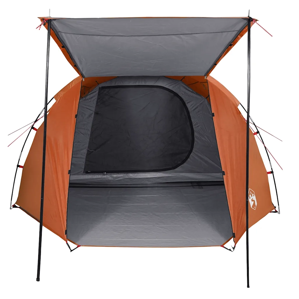 Tenda da Campeggio a Tunnel per 4 Persone-Tenda per Escursionismo Grigio e Arancione 307873