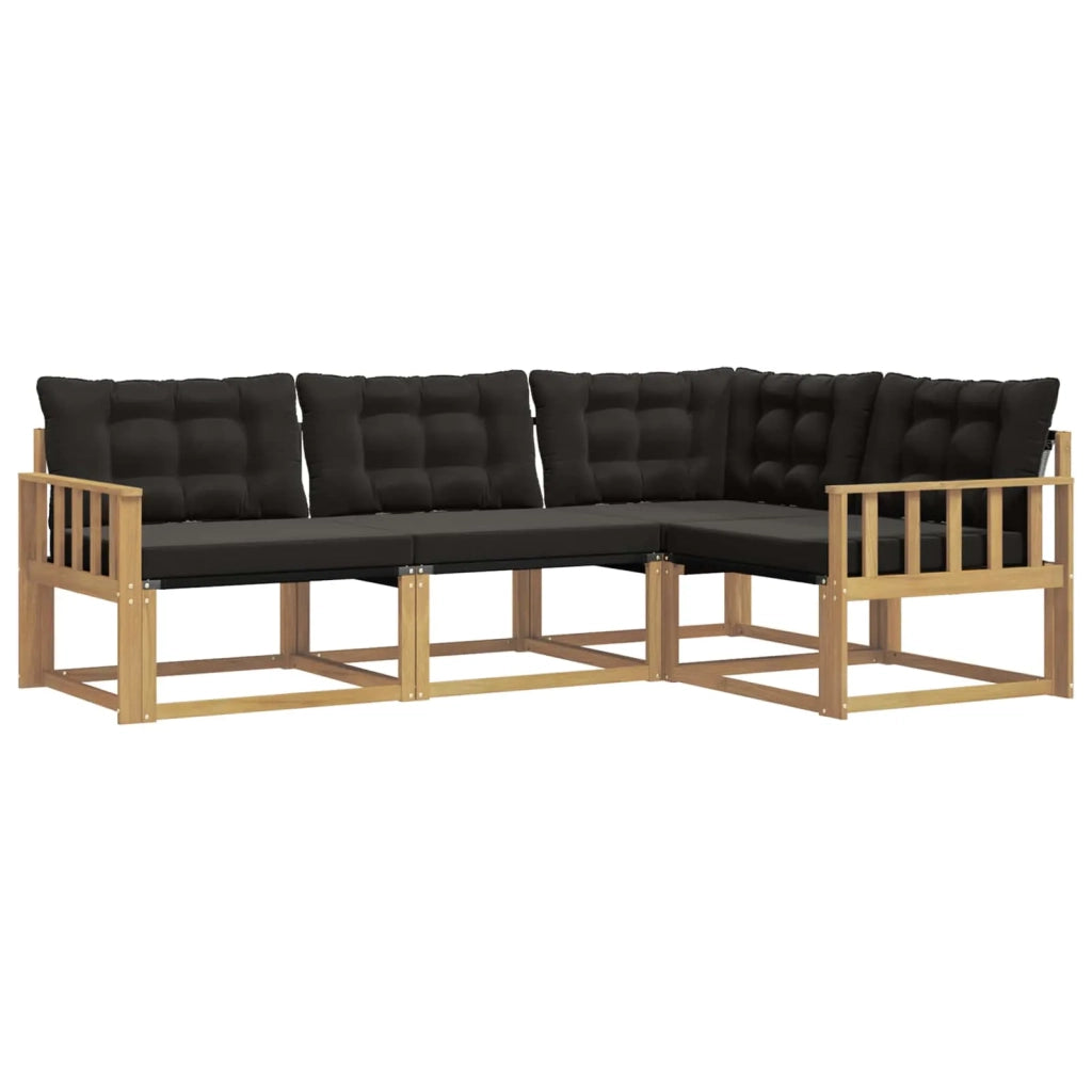 Set di divani da esterno 4 pz Bianco e Nero 3388634