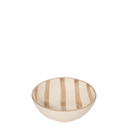 Zafferano Set 6 Ciotole Righe Collezione Lido Colore Sabbia in Ceramica Artigianale Italiana Design Righe Verticali Eleganti per Tavola Design