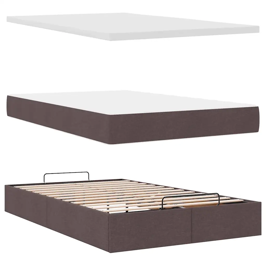 Struttura Letto Pouf con Materasso 80x200 cm in Tessuto 3311095