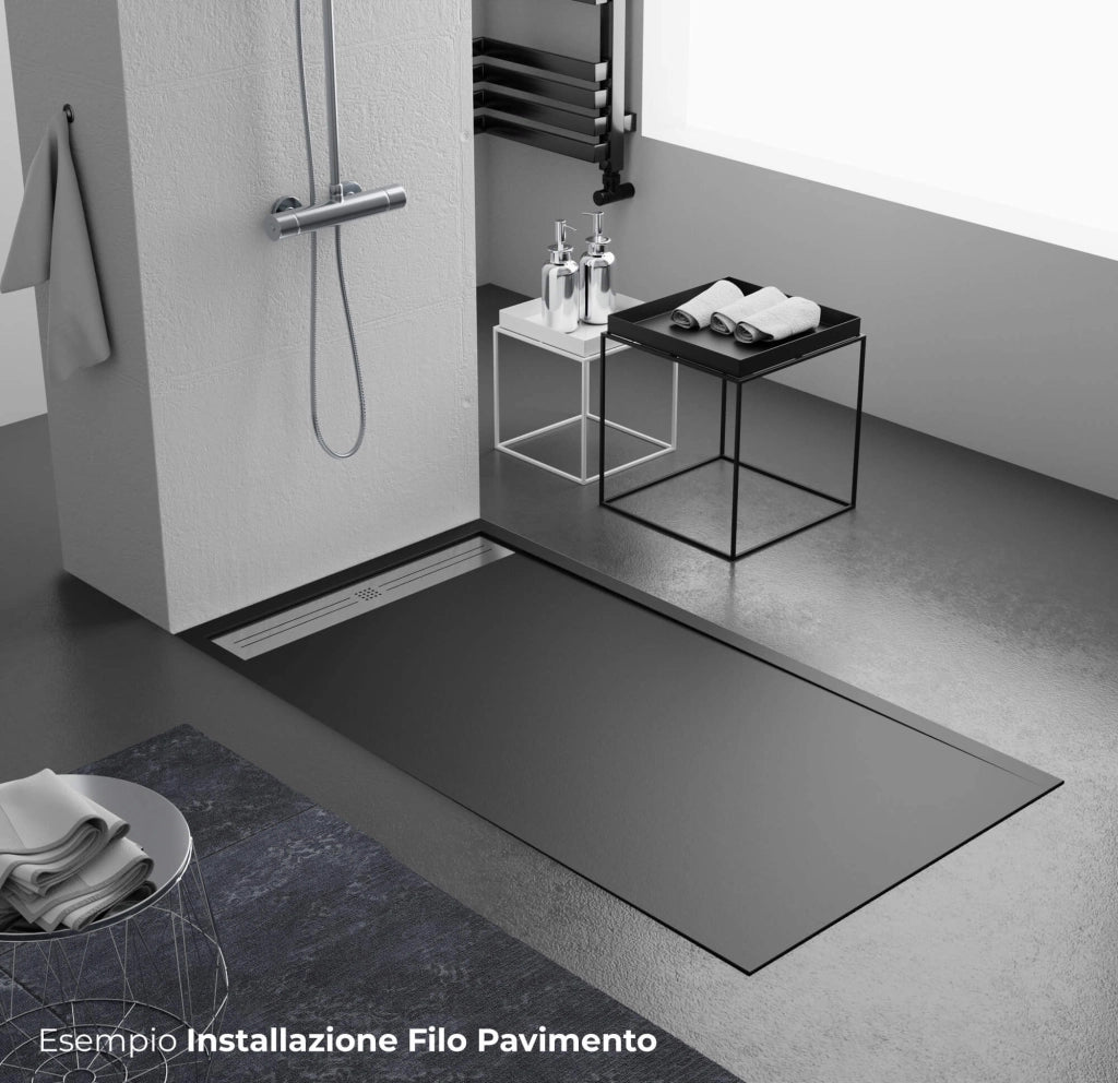 Piatto Doccia 80x100 cm in Pietra Bonussi Trivor Nero