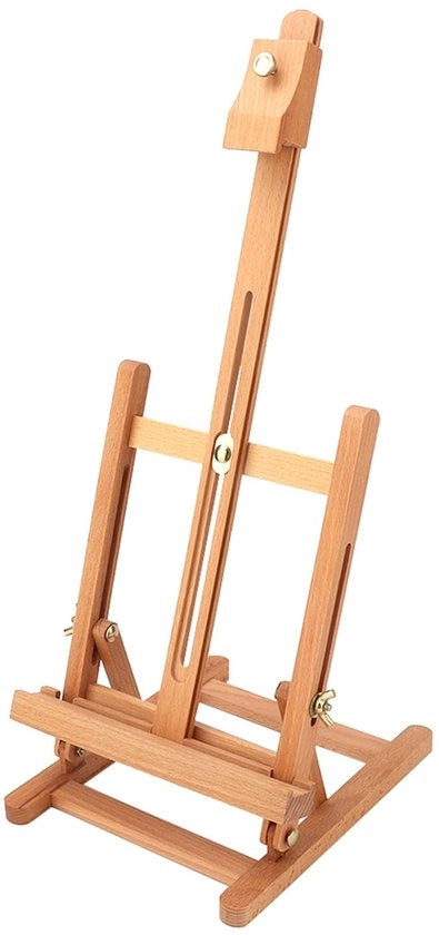 Ezel per dipinti in legno professionale - 0-90 gradi di regolazione angolare - alta qualità legno - finitura liscia - compatto - connessioni robuste - ezel per dipinti
